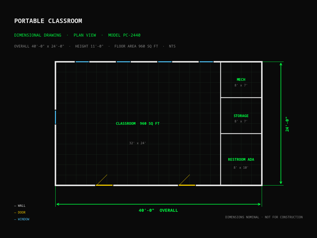 Portable Classroom — Dimensional Drawing